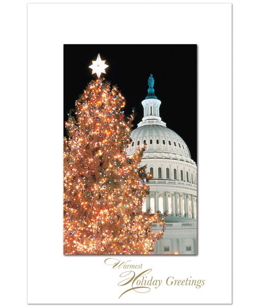 US Capitol Christmas tree greeting card