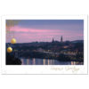 Holiday greeting card featuring the night skyline of Georgetown along the Potomac River